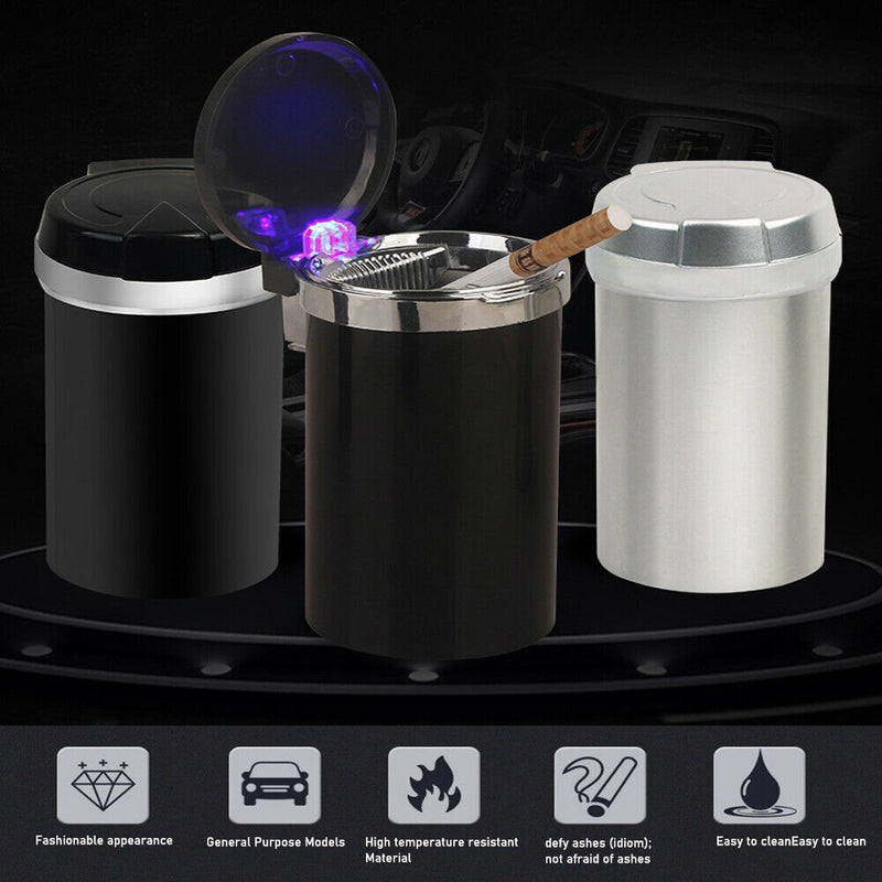 Auto Car Truck LED Cigarette Smoke Ashtray Ash Cylinder Cup holder for Offiice