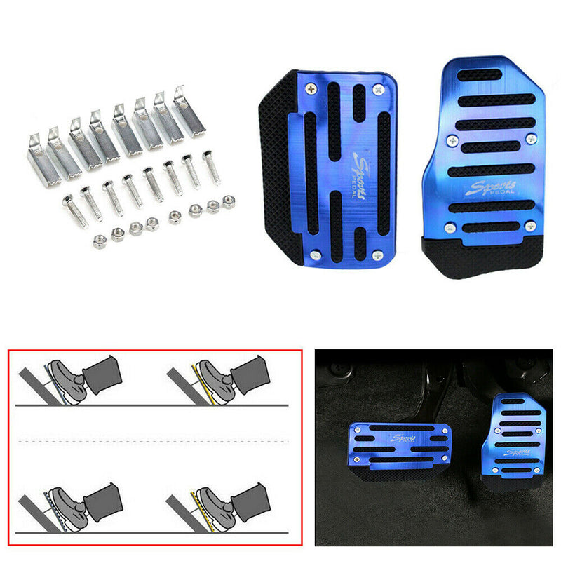 Universal Non-Slip Automatic Gas Brake Foot Pedal Pad Cover Car Accessories Blue