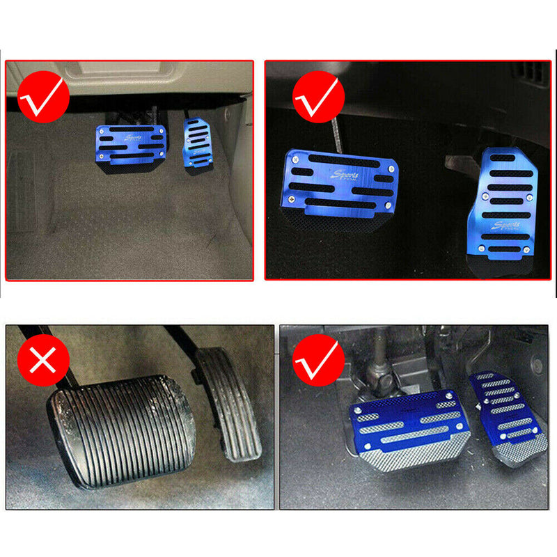 Silver Non-Slip Car Automatic Gas Brake Foot Pedal Pad Cover Accessories Kits