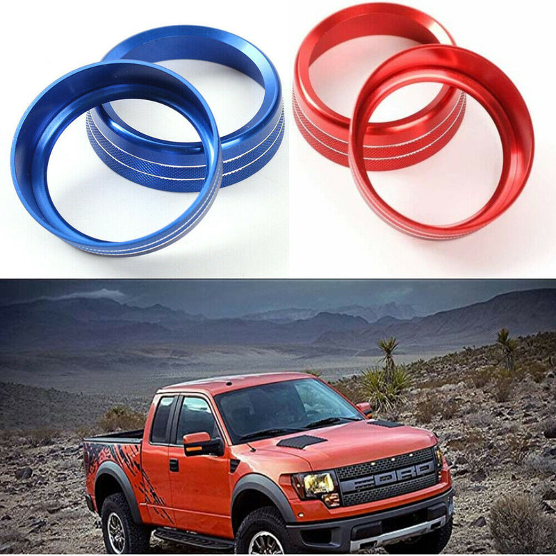 1pcs Red Air Conditioner Switch Knob Rring Cover Trim For Ford 2015-2019 Mustang