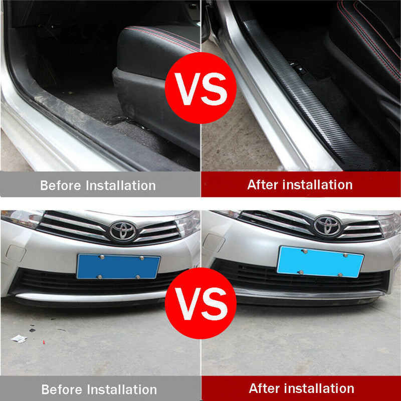 Accessories Carbon Fiber Car Door Plate Sill Scuff Cover Anti Scratch Sticker