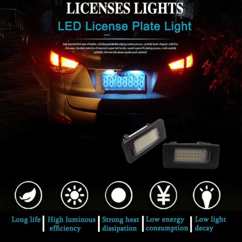 2XLED Error Free License Plate Light For BMW 135i 325i 328i 335i 528i 535i X3 X5