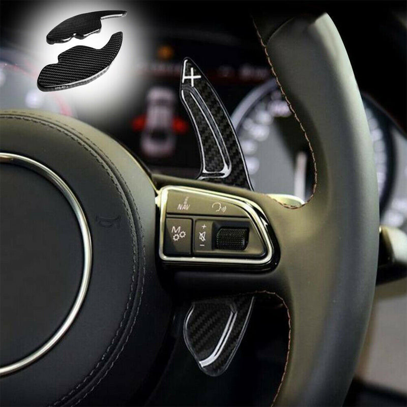 Carbon Fiber Steering Wheel Shift Paddle Shifter Extension For Audi A4L A8 S5 S6
