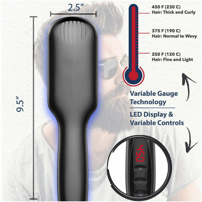 Hair Straightener Brush MCH Ceramic Heating Anti Scald Frizz Electric Bear Comb