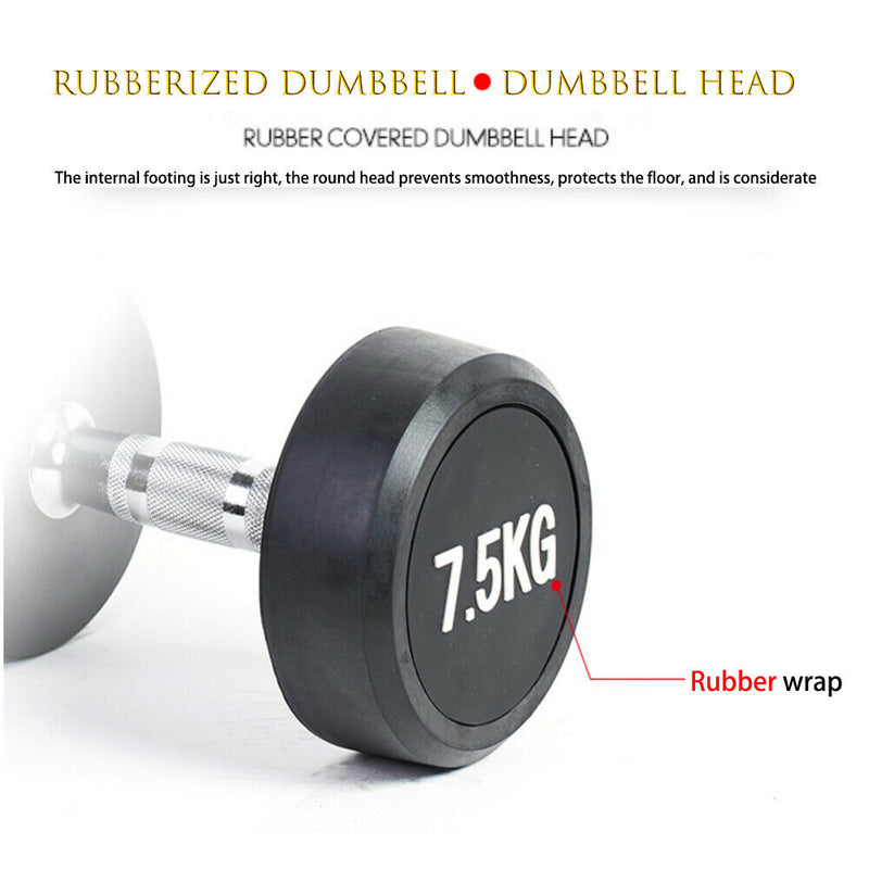 1pcs Plastic Round Dumbbells Professional Rubber Bodybuilding Training Dumbbell
