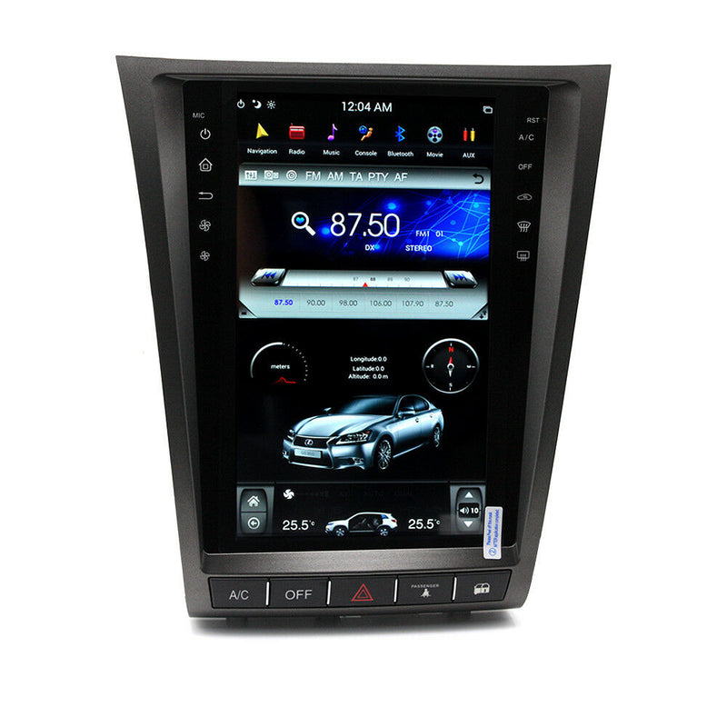 11.8" 2+32GB Vertical Screen Car GPS Radio For Lexus GS300 GS450 GS460 2006-2011