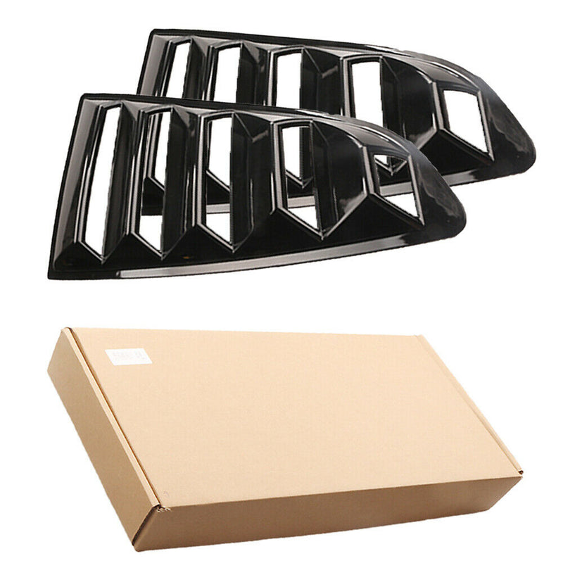 Fits 15-17 Ford Mustang OE Factory Side Unpainted Black Window Louver Vents Pair
