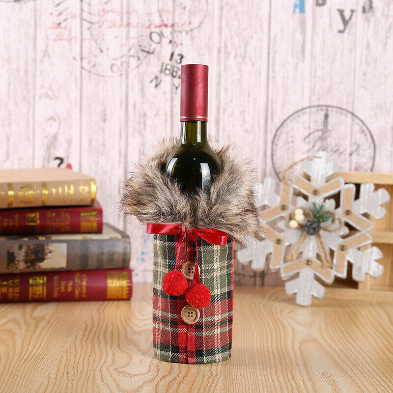 1pcs Merry Christmas Wine Bottle Decorations Bag Dinner Table Santa Cover Gift