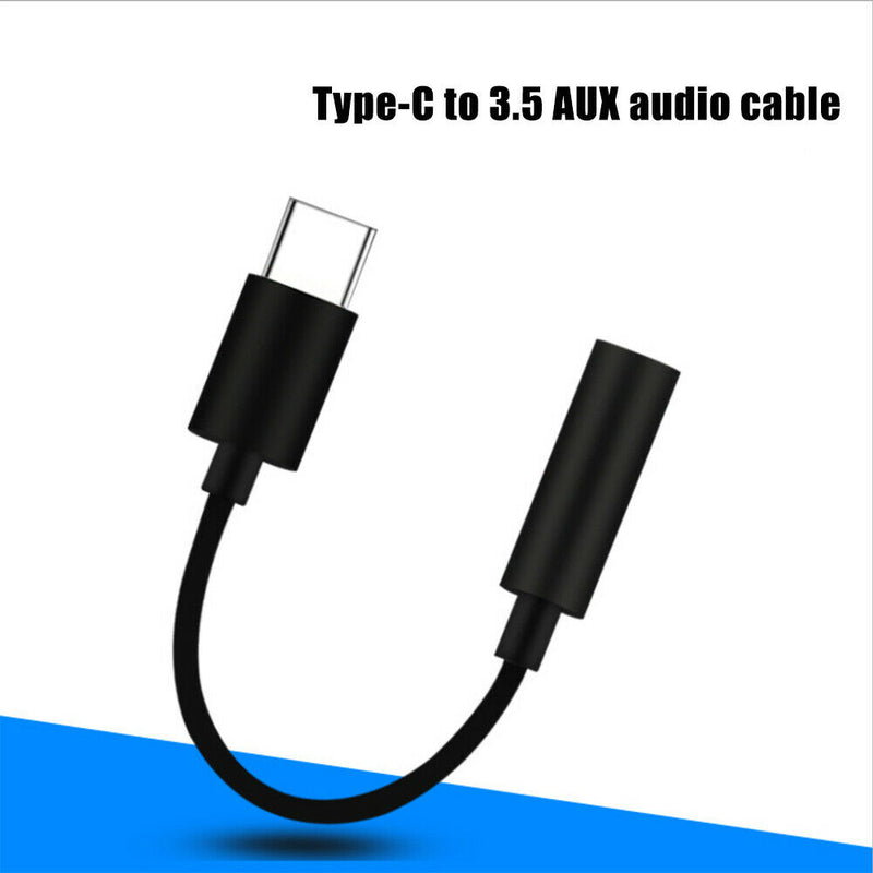 USB Type C To Adapter 3.5mm AUX Headphone Cable Headphone Cable For Xiaomi Black