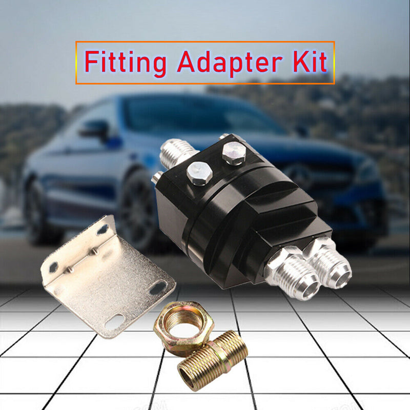 3/4X16 / 20X1.5 Male Sandwich Fitting Adapter Kit Oil Filter Relocation Purple