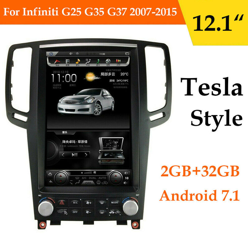 12.1" Android Tesla Vertical Big Screen Car GPS Radio For Infiniti G37 2007-2015
