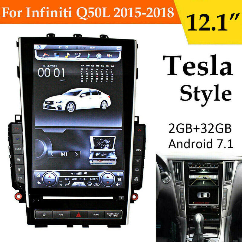 12.1" Tesla Style Vertical Screen Car GPS Radio For Infiniti Q50 Q50L 2015-2018