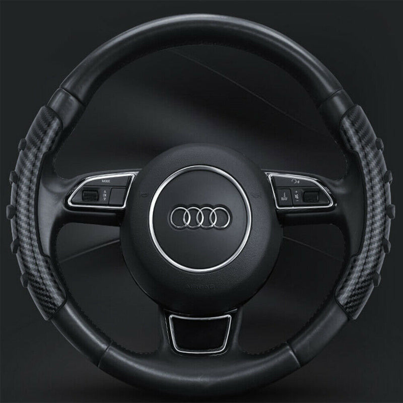 2x Carbon Fiber Car Steering Wheel Booster Cover Non-Slip Universal Accessories