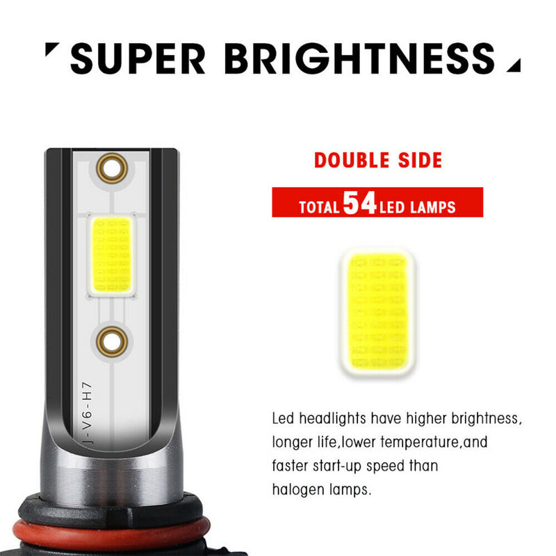 1pcs Universal Combo LED Headlight High Low Beam Bulbs Kit COB 9006 6000LM US