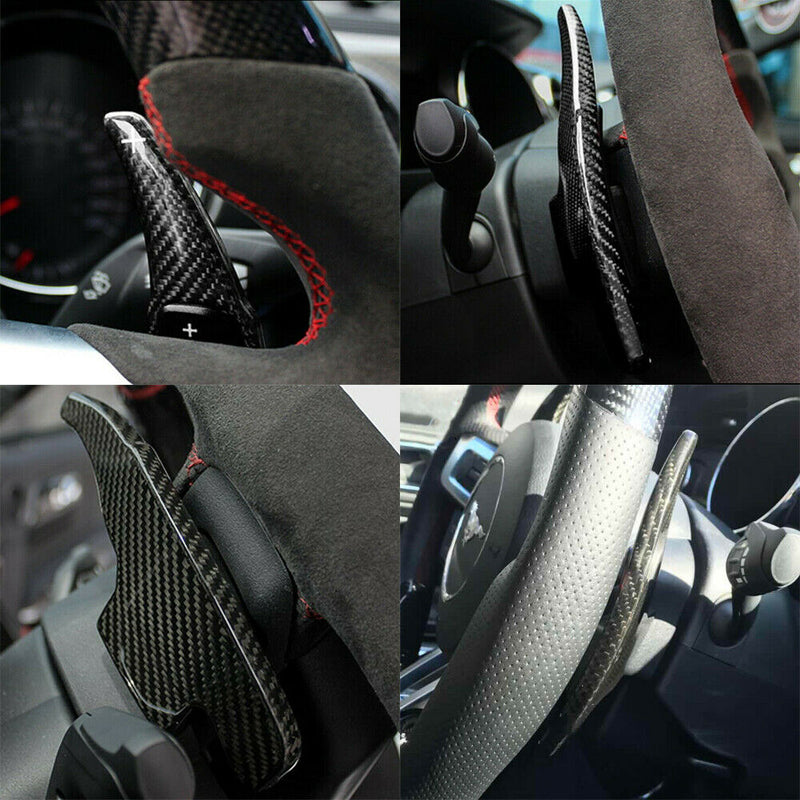 2pcs Carbon Fiber Steer Wheel Shift Paddle Shifter Extension For Ford Mustang
