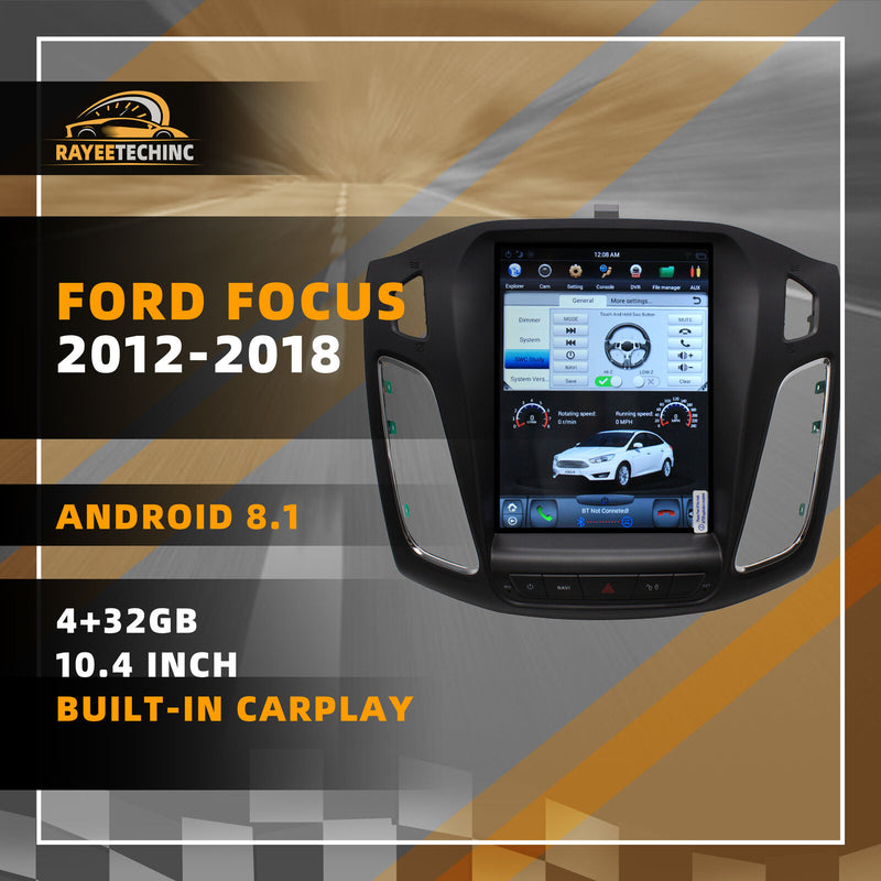 10.4" Android 9.0 Radio Vertical Screen GPS w/ Carplay for Ford Focus 2012-2018