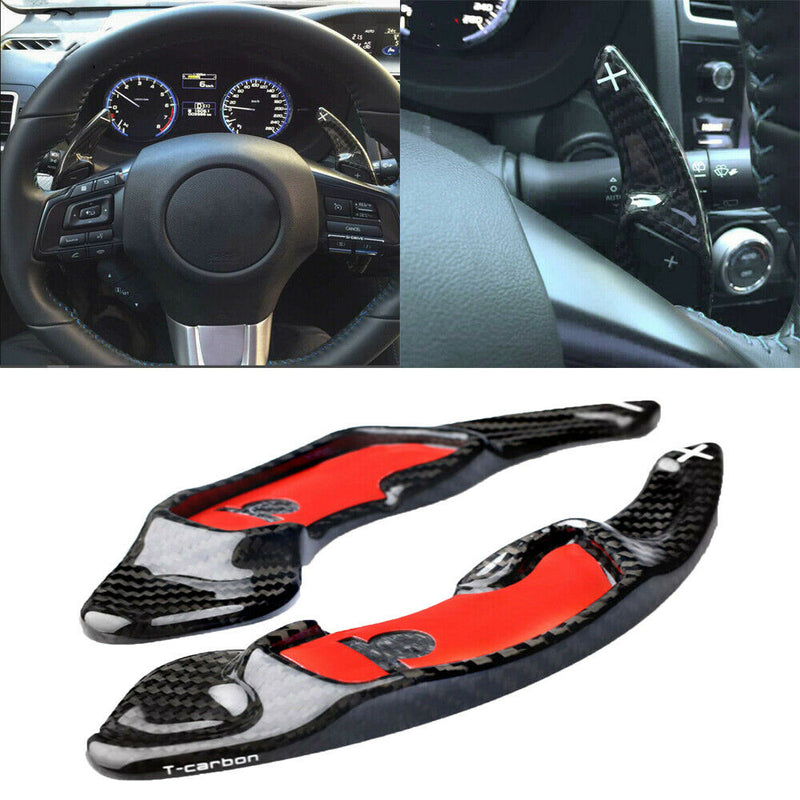 Red Real Carbon Fiber Steering Wheel Shift Paddle Switch For Subaru Legacy