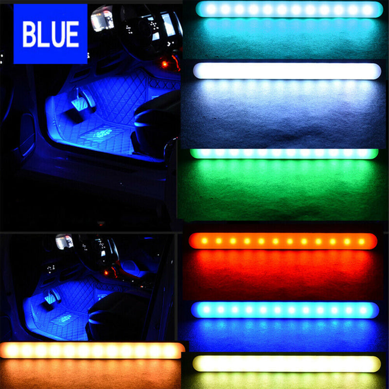RGB 48 LED Car Interior USB Atmosphere Lights Strip Bluetooth APP Control