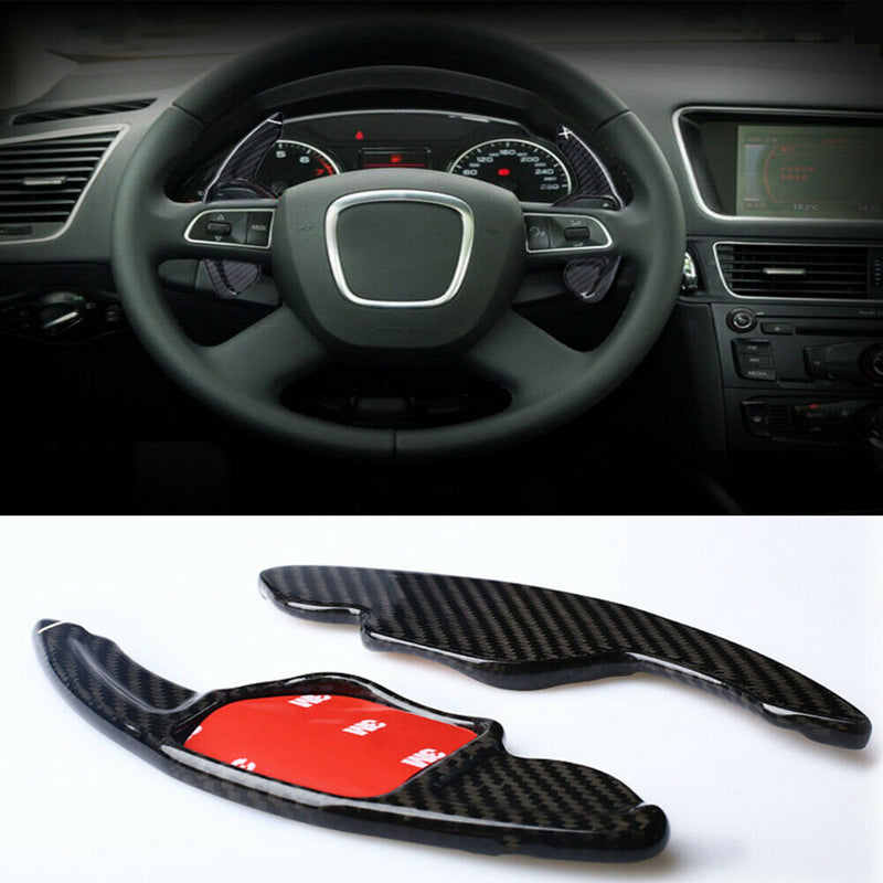 Carbon Fiber Steering Wheel Shift Paddle Shifter Extension For Audi A4L A8 S5 S6