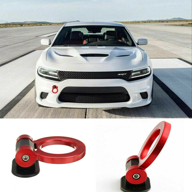 2×Car Auto Red Ring Track Racing Style Tow Hook Look Decoration Car Accessories