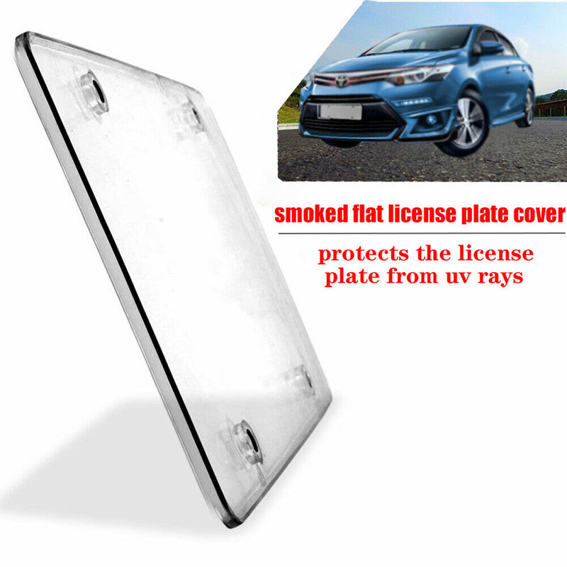1pcs Car Truck Cover Shield License Plate Tinted- Smoke Protector Flat Tag US