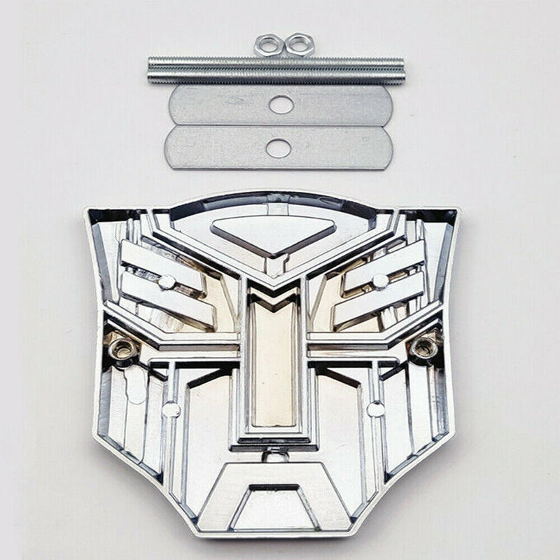 3D Metal Chrome Transformers Autobot Deception Auto Front Grille Badge Emblem