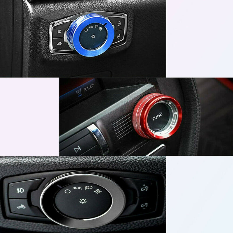 1pcs Red Air Conditioner Switch Knob Rring Cover Trim For Ford 2015-2019 Mustang