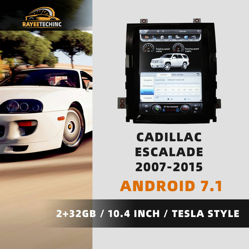 32GB Android 7.1 Tesla Style Screen Car GPS Rdio For Cadillac Escalade 2007-2015