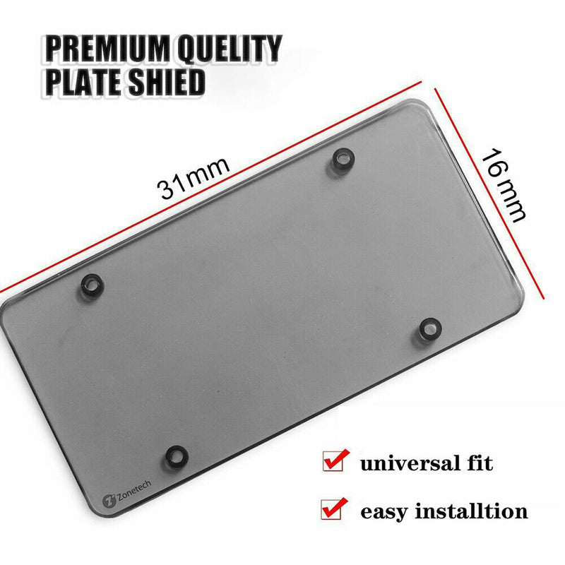 1pcs Car Truck Cover Shield License Plate Tinted- Smoke Protector Flat Tag US