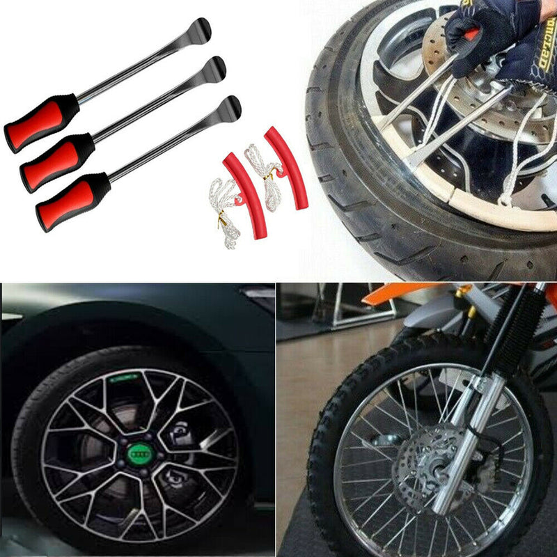 3×Spoon Motorcycle Tire Iron Irons Changing Rim Protector Tool Combo New Lever