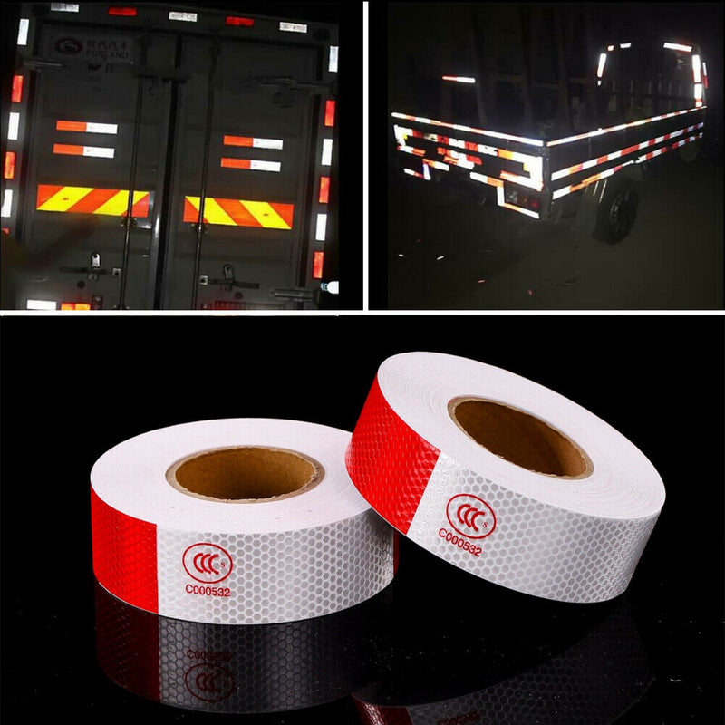 1pcs PVC Vehicle Trailer Reflective Warning Safety Tape Fim Sticker Roll Strip