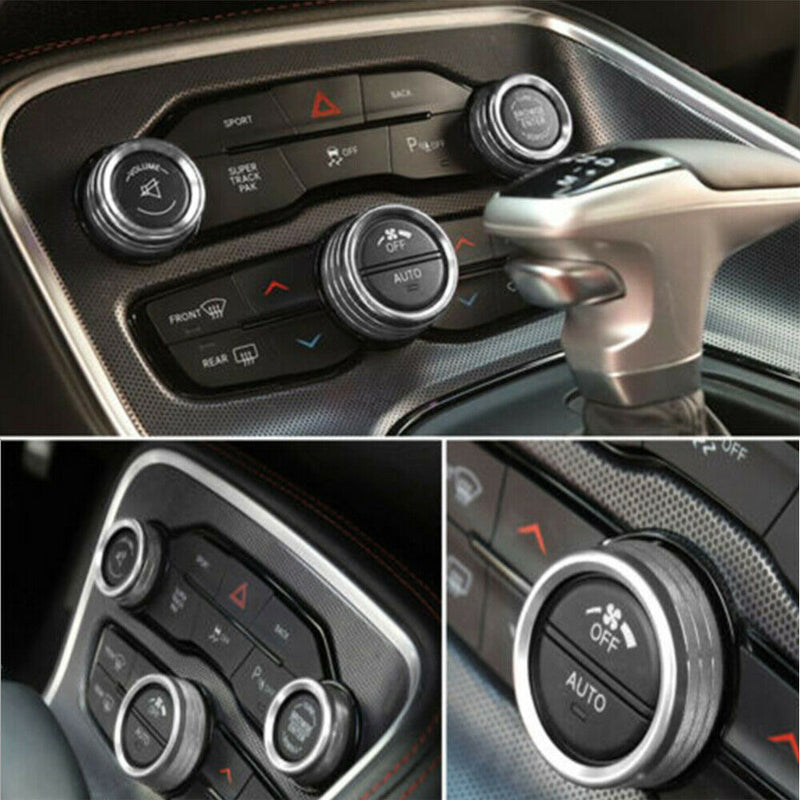 3pcs For Dodge Challenger/Charger 15+ Air Conditioning Switch Knob Trim Ring