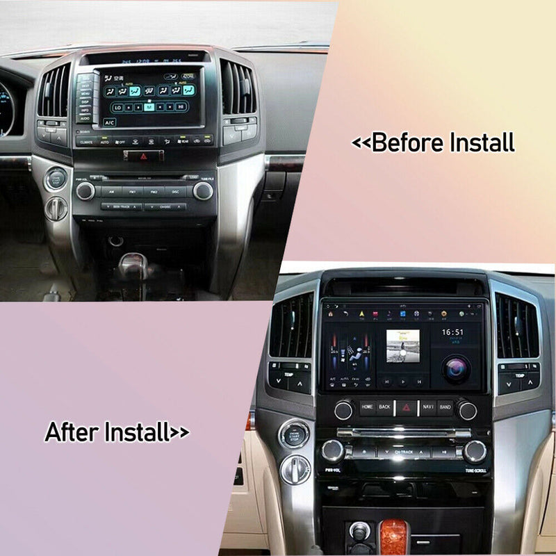 Auto Radio Navigation Stereo Horizontal Screen For Toyota Land Cruiser 08-15