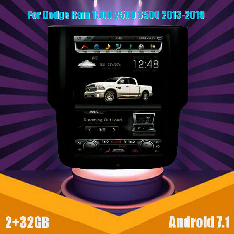 Android Radio Verticcal Screen GPS Stereo for Dodge Ram 1500 2500 3500 2013-2019