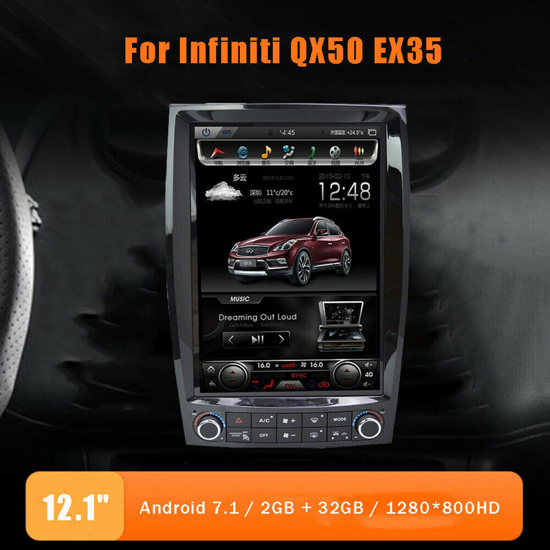 12.1" Android7.1 Tesla Style Radio Car GPS Navigation 32G For Infiniti QX50 EX35