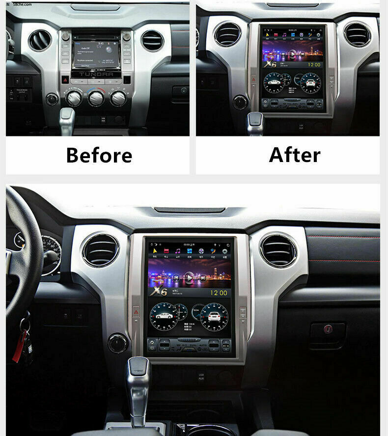 Android 9.0 Radio Vertical Full Screen Carplay GPS For Toyota Tundra 2012-2018