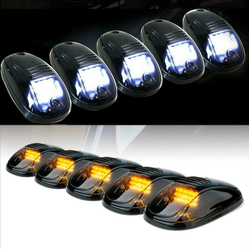 5x 16LED Smoked Cab Roof Top Marker Running Clearance White Light For Dodge Ram