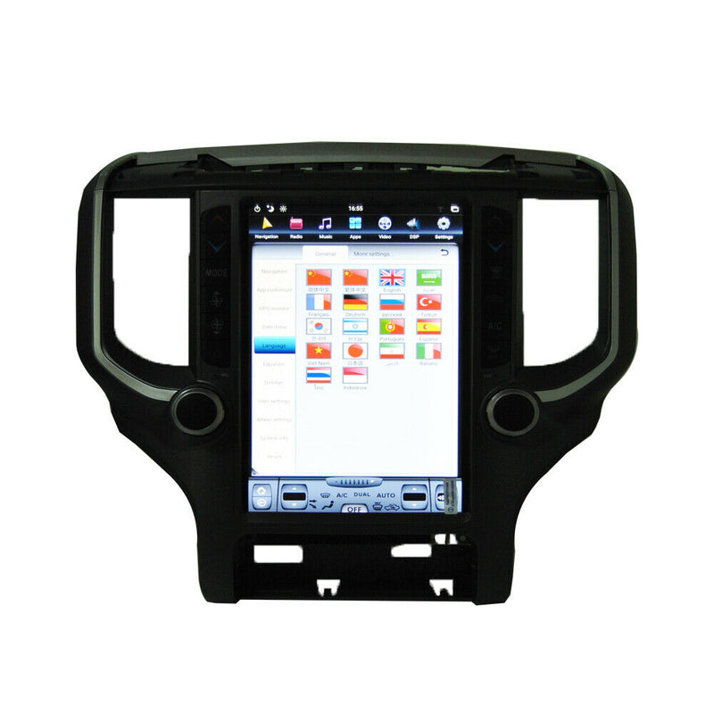 12.1" Android 9.0 Vertical Big Screen Car GPS Radio For Dodge RAM 2018 2019 2020