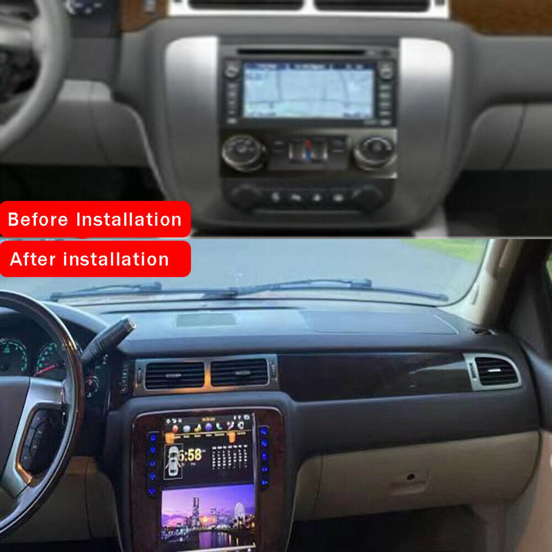 4+64GB Radio Tesla Vertical Screen Car GPS For Chevrolet silverado 2007-2012