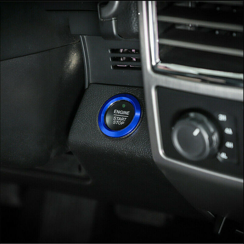 Blue Engine Start/Stop Button Center Console Switch Cover Trim For Ford F150