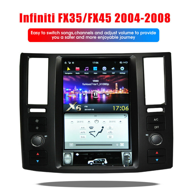 Android 9.0 Tesla Vertical Screen Car GPS Radio For Infiniti FX35 FX45 2004-2008