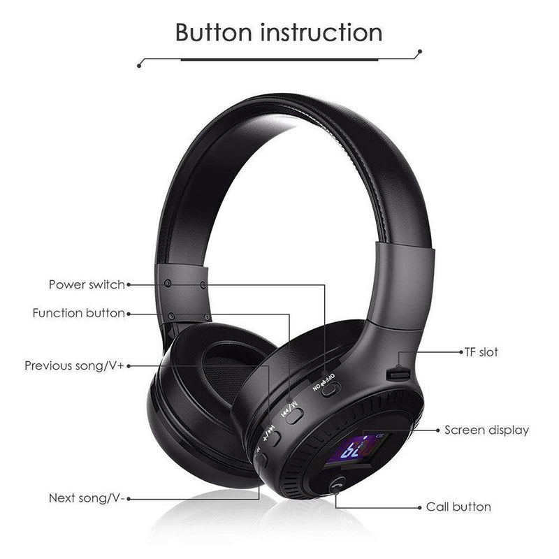 Bluetooth 5.0 Wireless Stereo Headphones Foldable Headset Super Bass Earphones