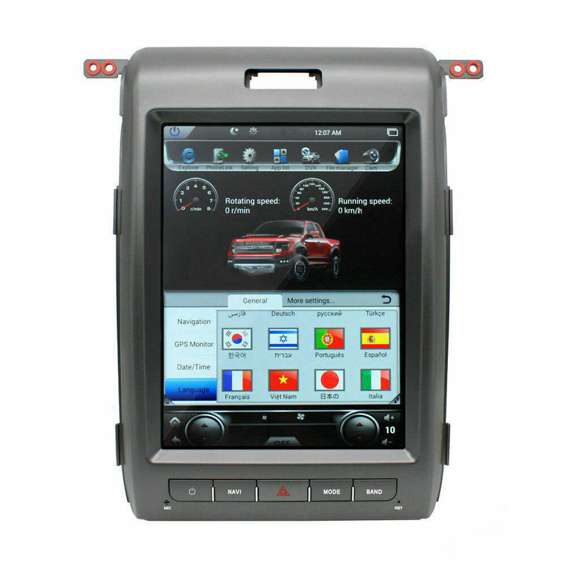 12.1" Android 9.0 Vertical Screen GPS Navigation Radio For Ford F150 2009-2014