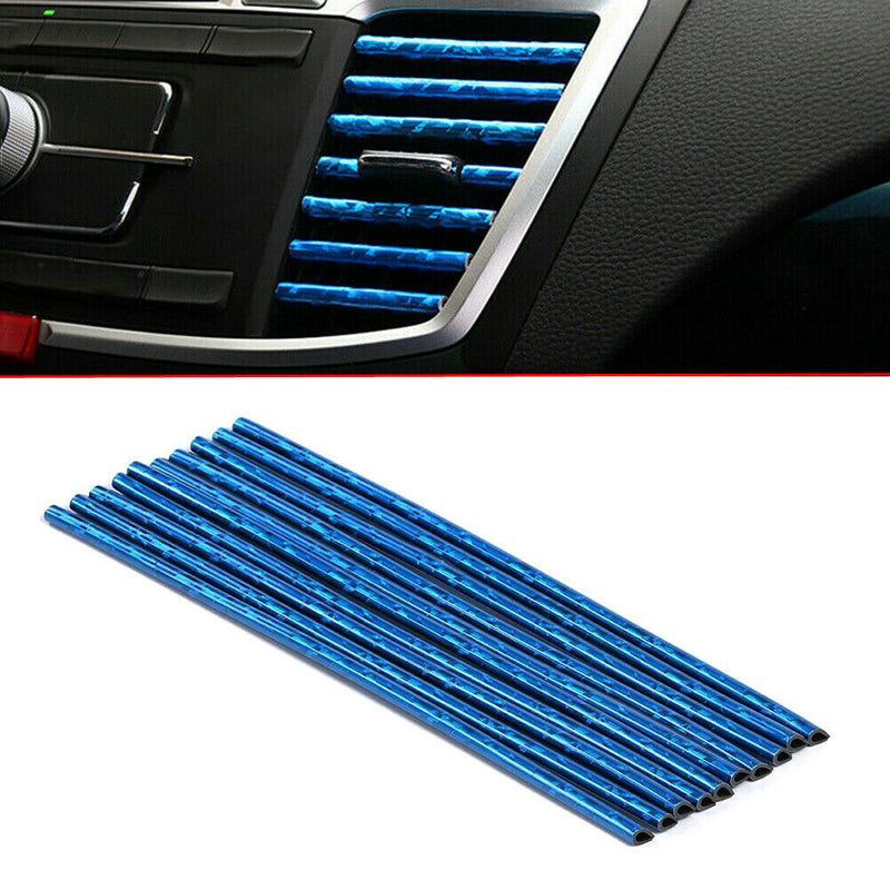 Ice Red 10 Pcs Auto Car Accessories Air Conditioner Air Outlet Decoration Strip