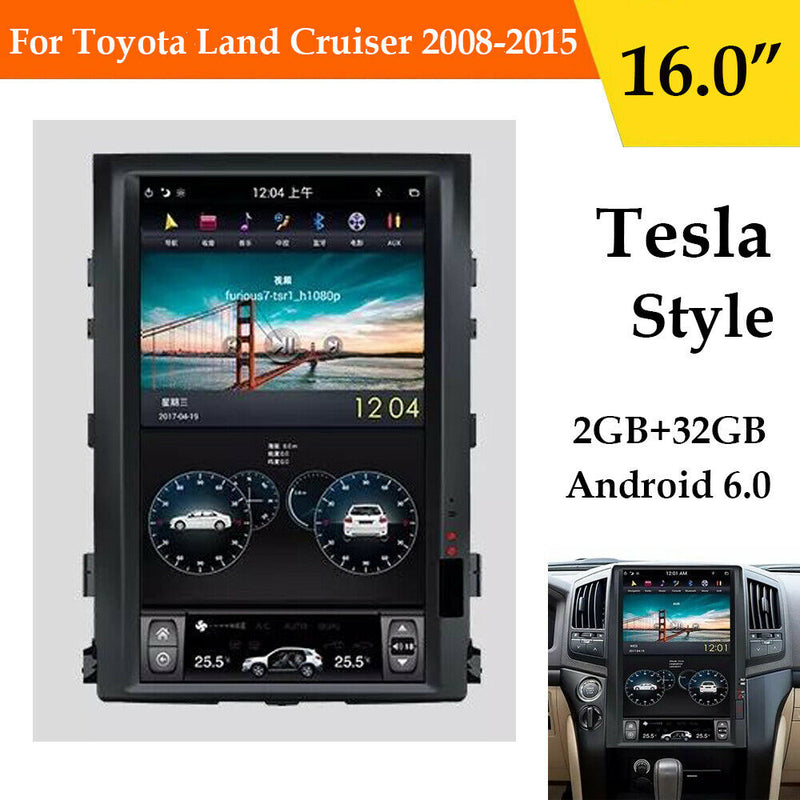Android Radio Tesla Style Vertical Screen GPS For Toyota Land Cruiser 2008-2015