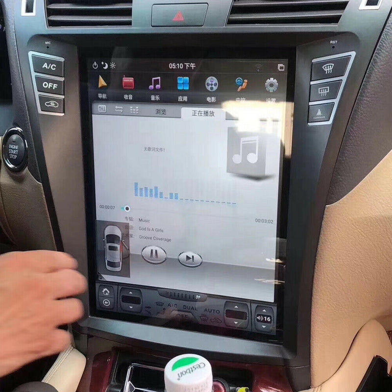 Android 9.0 Radio 4+32GB Tesla Vertical Screen Car GPS For Lexus LS460 2006-2012