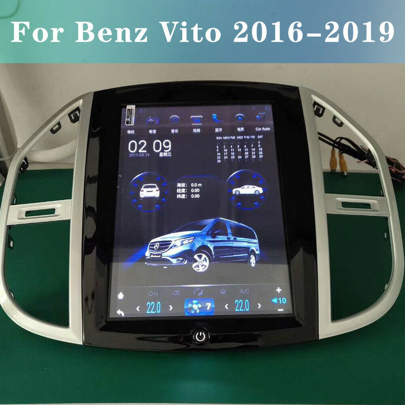 Android 9.0 Tesla Style Car GPS Radio 4+64GB Carplay For Benz Vito 2016-2019