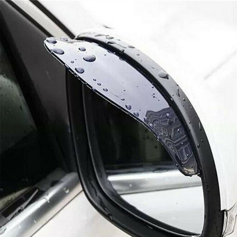2PCS Universal Car Rear View Side Mirror Rain Board Sun Visor Shade Shield Black