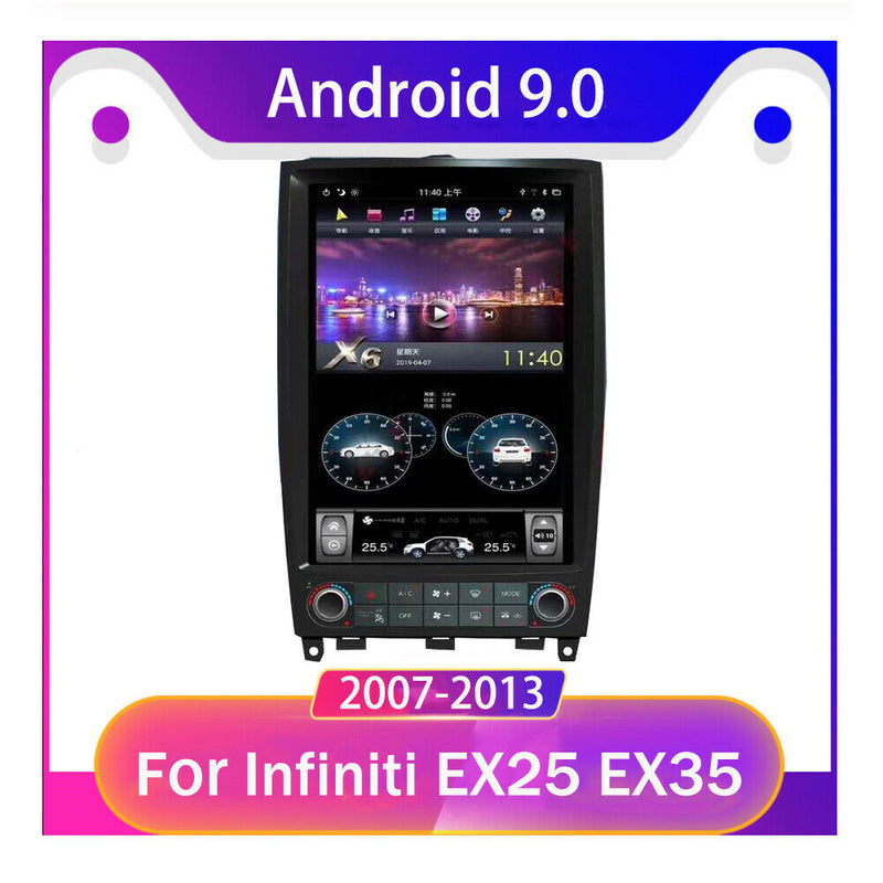 Android 9.0 Vertical Screen Car GPS Radio 4+32G For Infiniti EX25 EX35 2007-2013