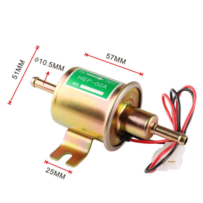 New Universal 12V Gas Diesel Inline Fuel Pump Low Pressure Electric HEP-02A Gold